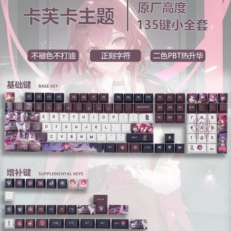 Honkai: Star Rail Anime Artisan Keycap Kafka Cute Cartoon 137key Customized Cherry Profile Keycap PBT Gaming Mechanical Keyboard