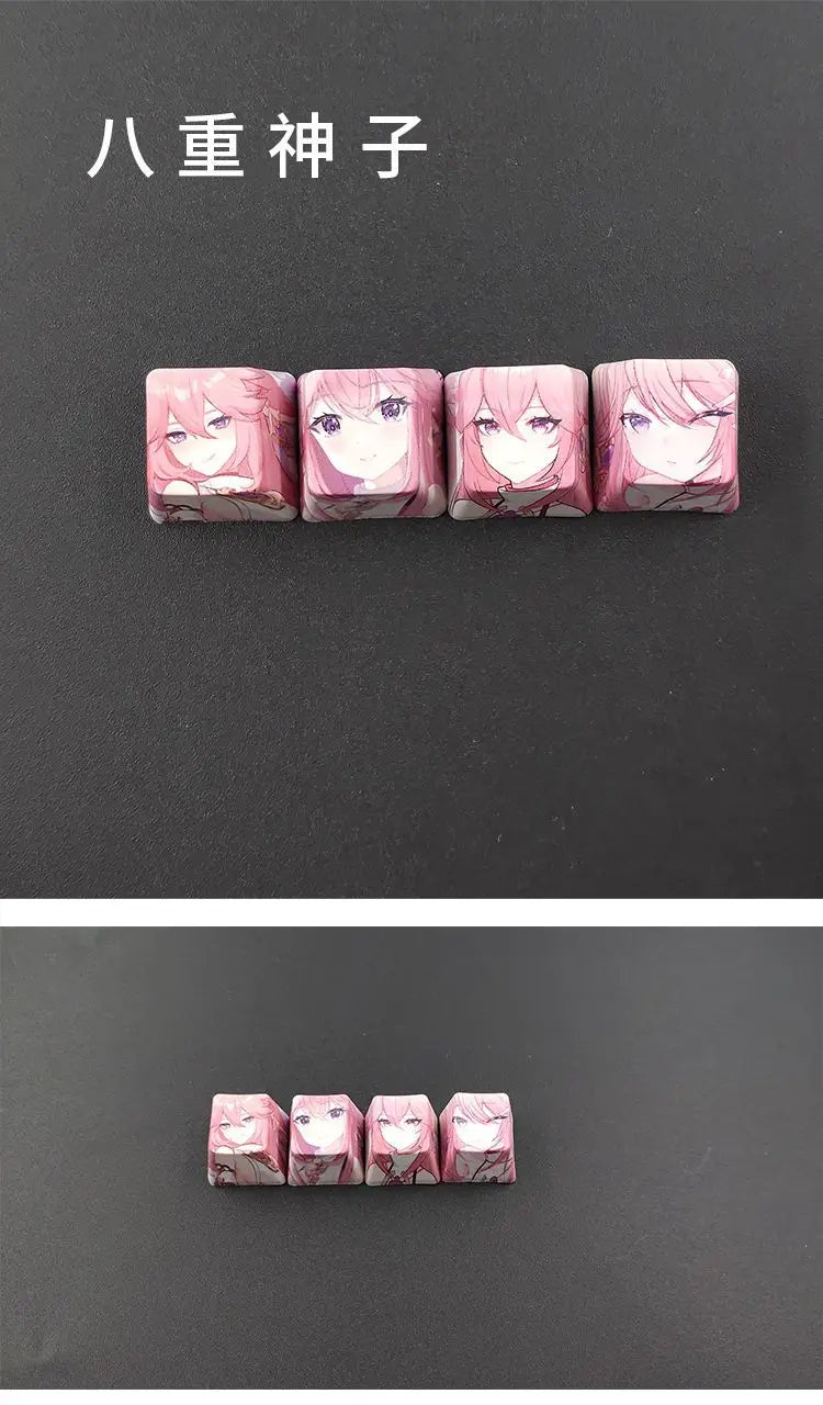 Cartoon Anime Genshin Impact Keycap zhongli Mechanical keyboard replacement key R4 PBT thermal sublimation Cherry OEM height