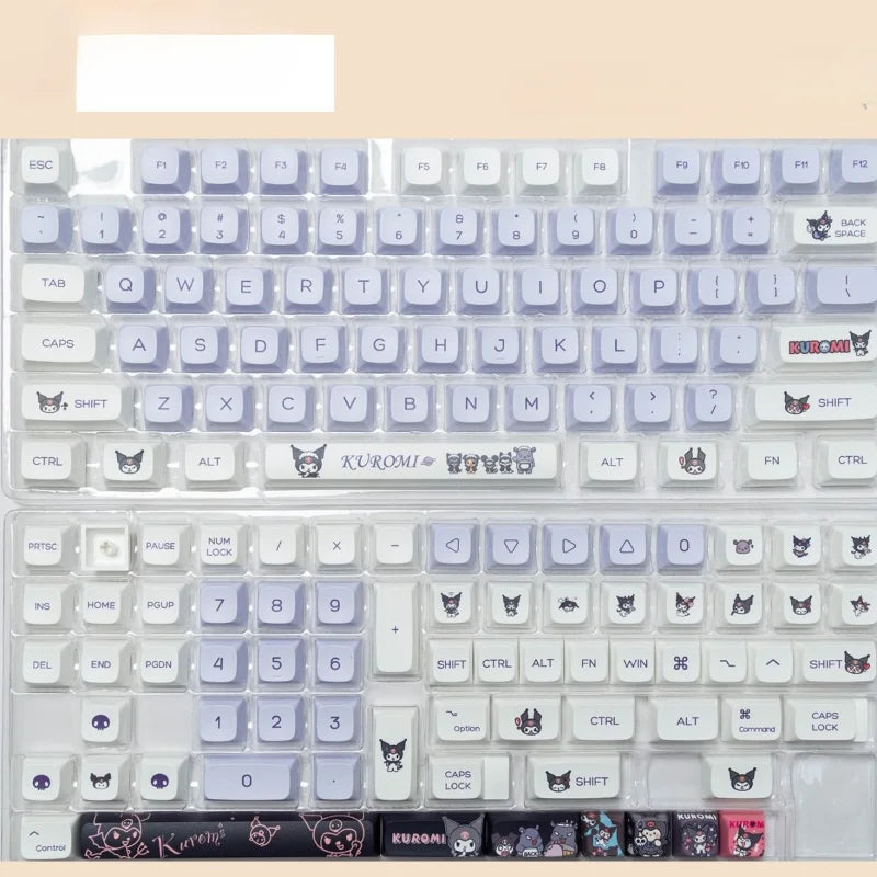 Sanrio Anime Kawaii Kuromi Keycaps  Cartoon Style Mechanical Keyboard Key Caps Cute PBT Key Caps Keyboard Accessories