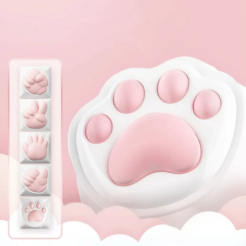 F3KE Fun Keycaps for Mechanical Keyboards Cat Claw Shape with Soft Silicone Pads and Corrosion-Resistant Keycaps Accessories