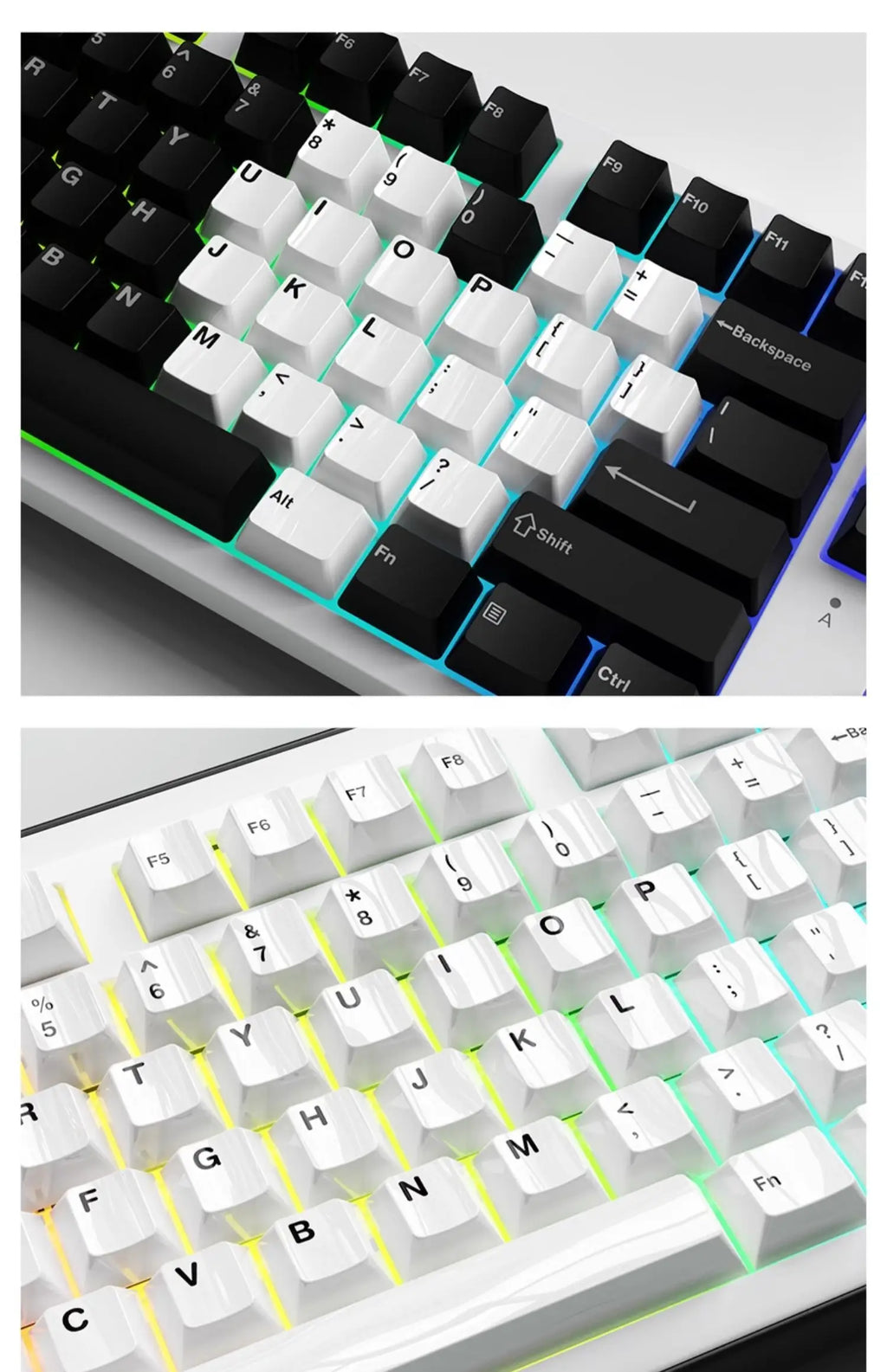 Ceramic Keycaps Set 123/101-key Smooth Surface Tough and Resistant To Falling HIFI Cross Axis Mechanical Keyboard WASD Keycap