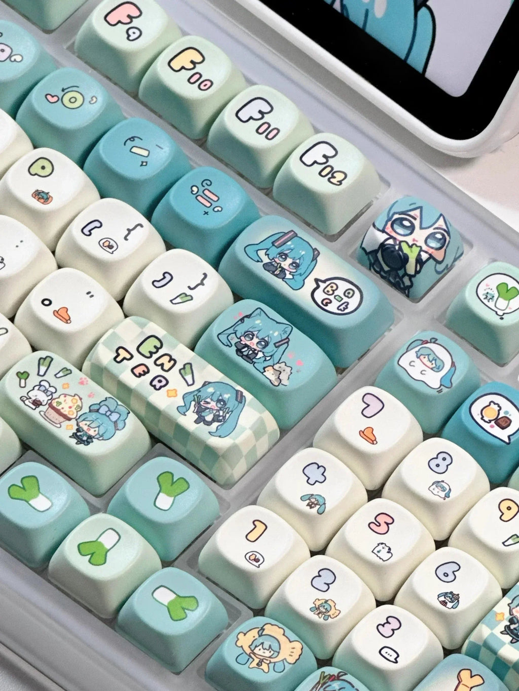 Miku Anime Keycap Xoa Pbt Cartoon Keycap Customization Individuation Keyset For Mechanical Gaming Keyboard Switch Gifts