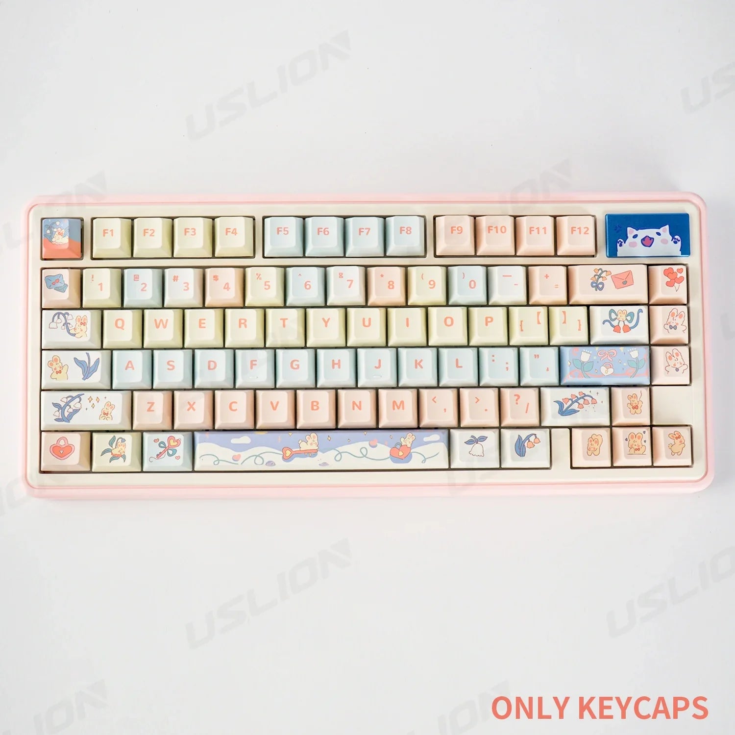 95 Keys Cherry Profile PBT Keycaps Love Letter Theme Key Caps for Gaming Mechanical Keyboard 61/64/68/75/84Keys GMK67 AULA F75