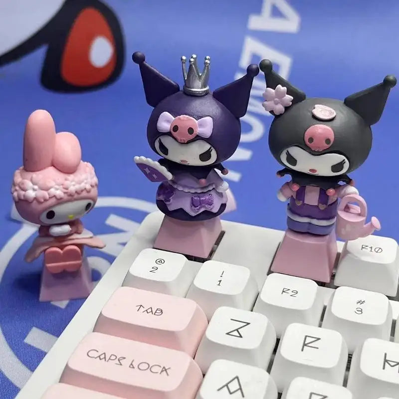 Diy Keycap Kawaii Sanrio Kuromi My Melody Cute Cartoon Sublimation Creativity Resin Mechanical Keyboard Keycaps Personality Gift