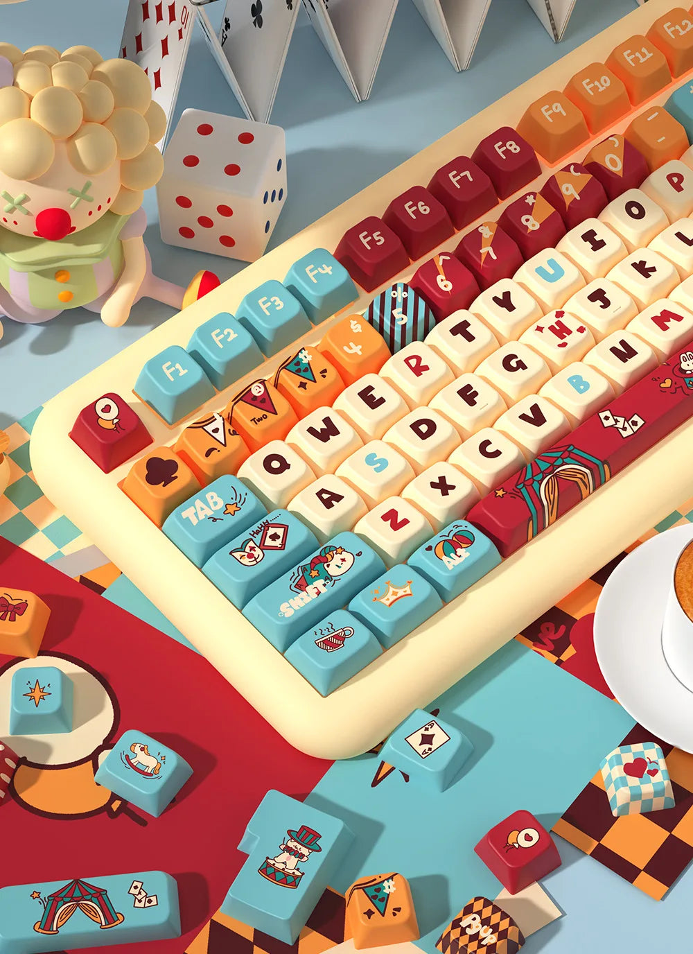 Kawaii Puppy Bread Theme Keycap Cute MDA 158 keys Keycap Custom Thermal Sublimation Keycap For Keyboard Accessories Friends Gift