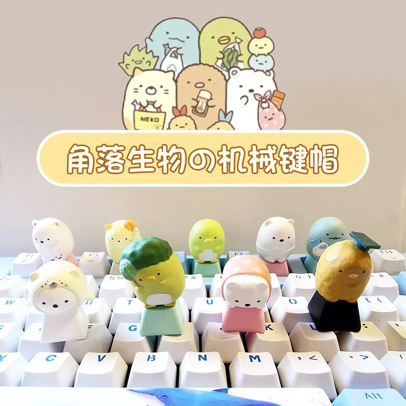 Animal Series Cute Keycap Diy Customized MX Switch Resin ESC Point Keycaps  Mechanical Keyboard Artisan Key Caps Girls Favorites