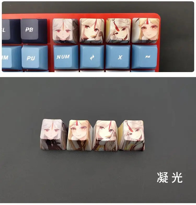 Cartoon Anime Genshin Impact Keycap zhongli Mechanical keyboard replacement key R4 PBT thermal sublimation Cherry OEM height
