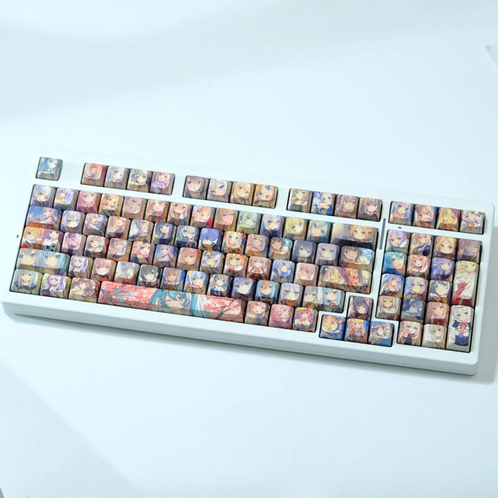 Color Anime Keycaps Personalized Customization Cartoon Anime 126 Key PBT Mechanical Keyboard Keycap MOA Profile Keycap Accessory