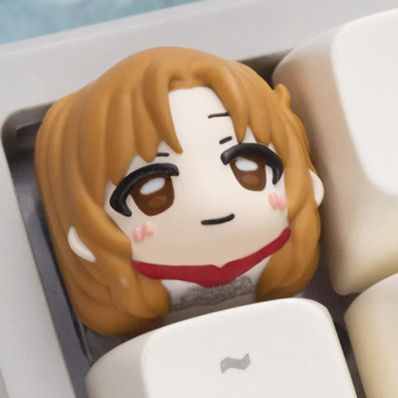 Sword Art Online Theme Keycaps Anime Asuna Personalized Custom Resin Art Keycaps Mechanical Keyboard Cartoon Keycap Accessories