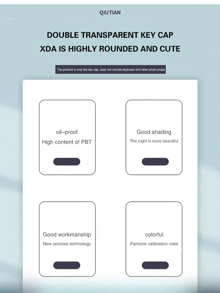 84 Key Astronaut Cartoon XDA Hight Keycap,Mechanical Keyboard Key Cap,Personality Cross Shaft Universal Transparent Key Cap