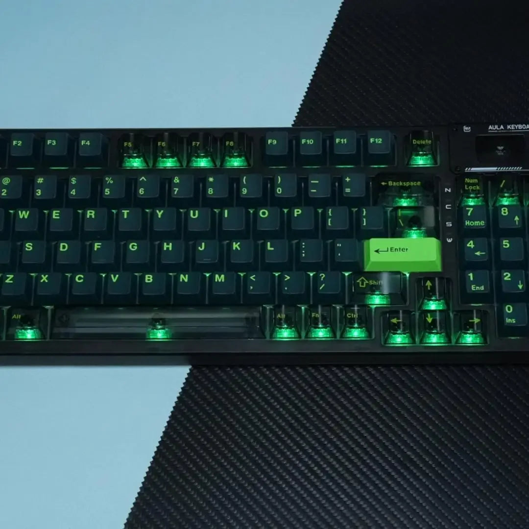 Cherry Profile 222 Keys ABS Keycaps Transparent PC Keycaps Double Shot Keycaps for Gateron MX Switches Mechanical Keyboard