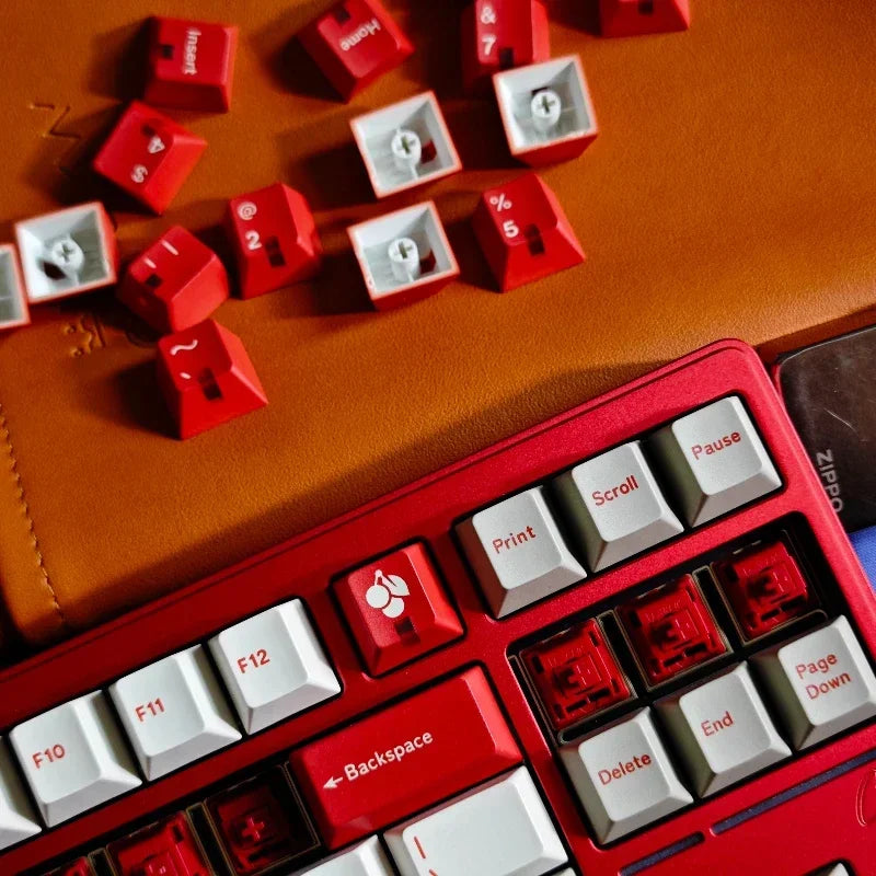GMK Red Alert Theme Keycaps Cherry Profile PBT Thermal Sublimation Keycap Customized Keycaps Compatible with Mechanical Keyboard