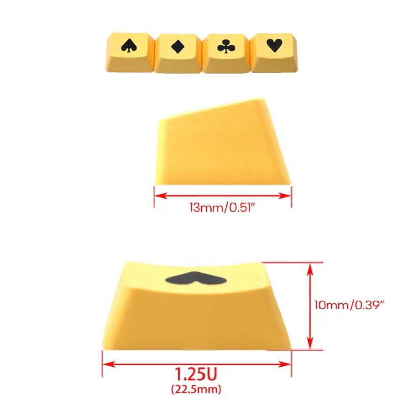 4Pcs/Set 1.25U 10mm PBT OEM Keycaps Design Personality Key Keycap for Gaming Mechanical Keyboard PBT Keycaps Dropshipping