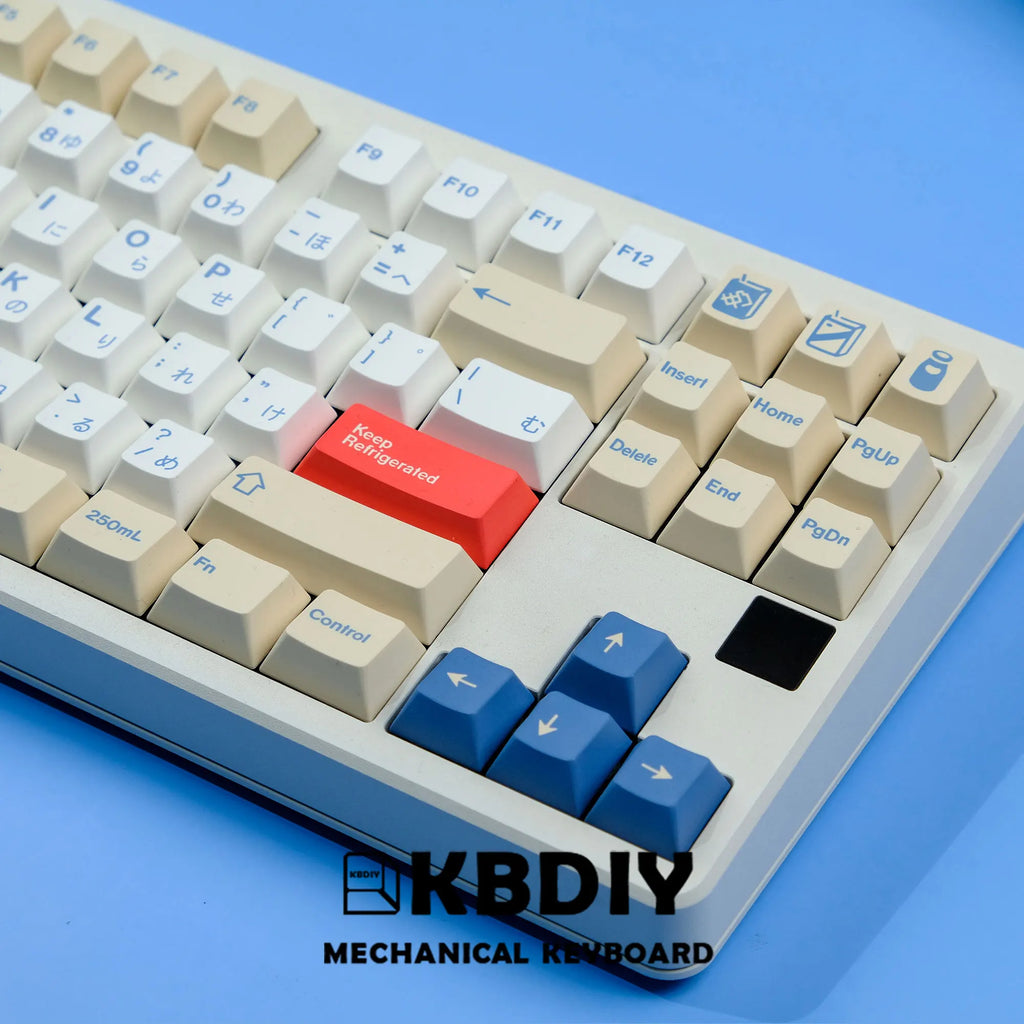 KBDiy GMK Soymilk Keycap 135 Keys PBT Japanese Korean Keycap ISO Enter Cherry Profile for GMK67 K500 Gaming Mechanical Keyboard