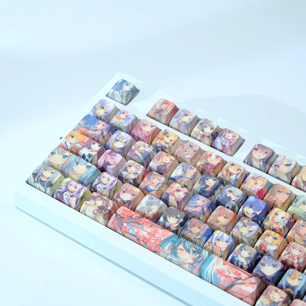 Color Anime Keycaps Personalized Customization Cartoon Anime 126 Key PBT Mechanical Keyboard Keycap MOA Profile Keycap Accessory