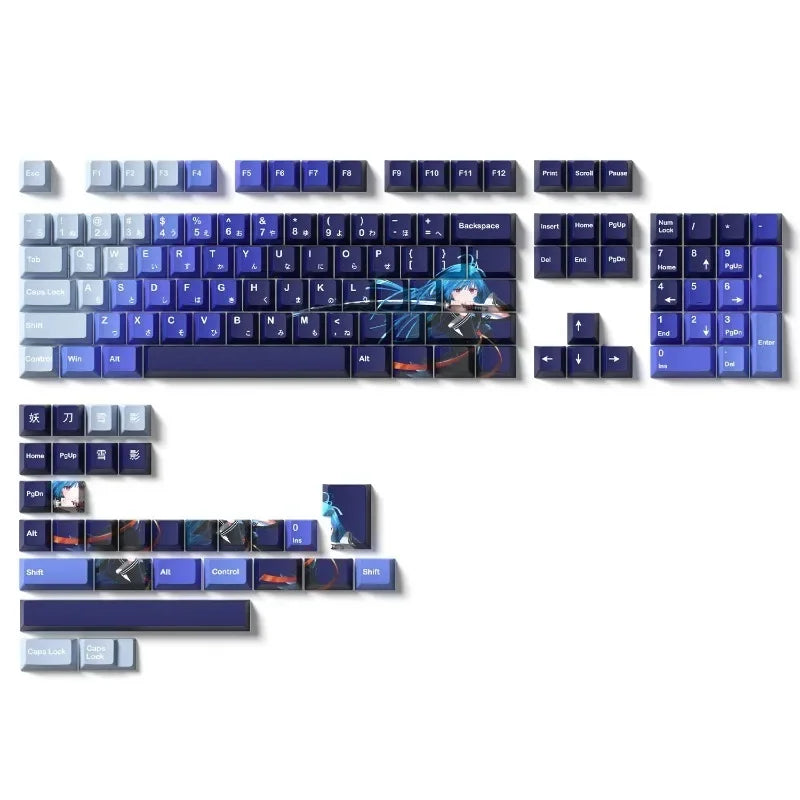 Keycaps for Keyboard with Japanese Layout Anime Keycaps PBT Dye-Sublimation Thick Keycaps Cherry Profile133 134 135Keys