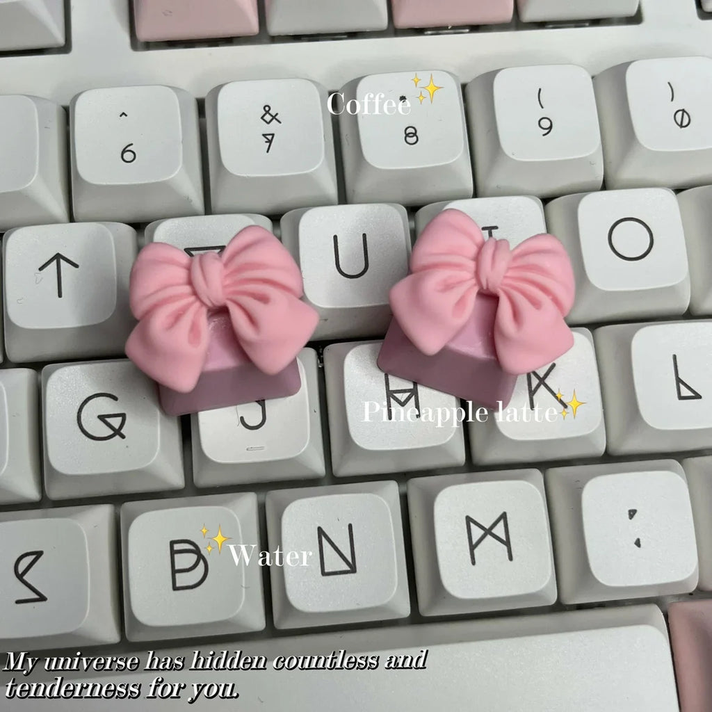 DIY Handmade Customized Pink Butterfly Keycap Transparent Cross Axis Game Girl Pink Mechanical Keyboard Keycap