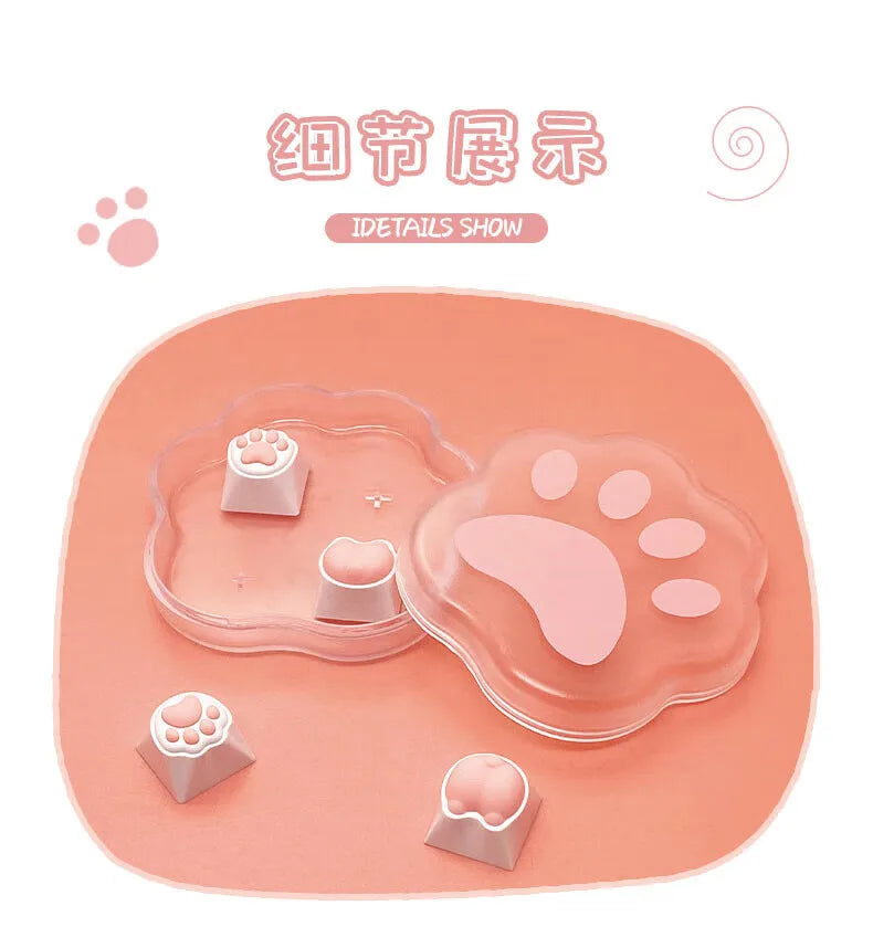 Cat Claw Keycaps Cute Simulation Feel Silicone Meat Pads Butt Corgi Fart Oem Height Girls Creative Single Mechanical Keyboard