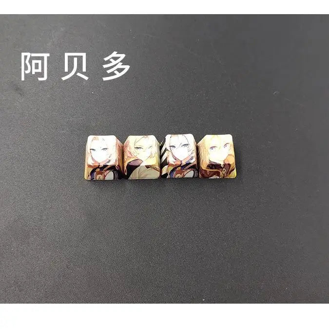 Cartoon Anime Genshin Impact Keycap zhongli Mechanical keyboard replacement key R4 PBT thermal sublimation Cherry OEM height
