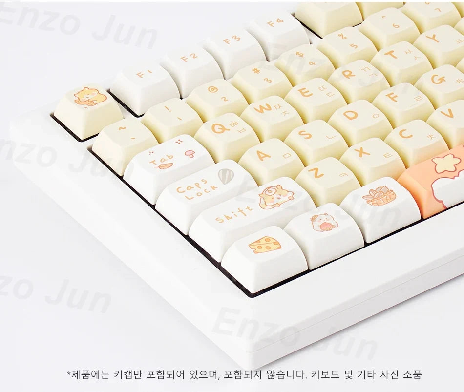 Orange squirrel Gray Rat Theme Keycap XDA Profile Key cap English Korean for 61/64/68/84/87/96/98/104 Mechanical Keyboard Keycap