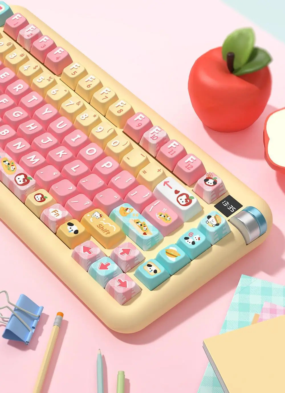Kawaii Puppy Bread Theme Keycap Cute MDA 158 keys Keycap Custom Thermal Sublimation Keycap For Keyboard Accessories Friends Gift