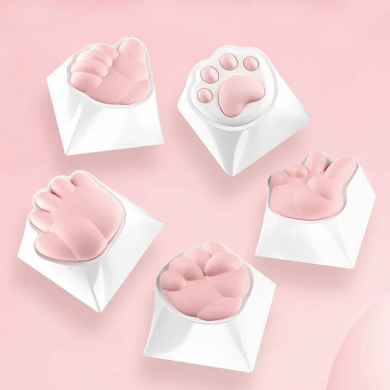 F3KE Fun Keycaps for Mechanical Keyboards Cat Claw Shape with Soft Silicone Pads and Corrosion-Resistant Keycaps Accessories