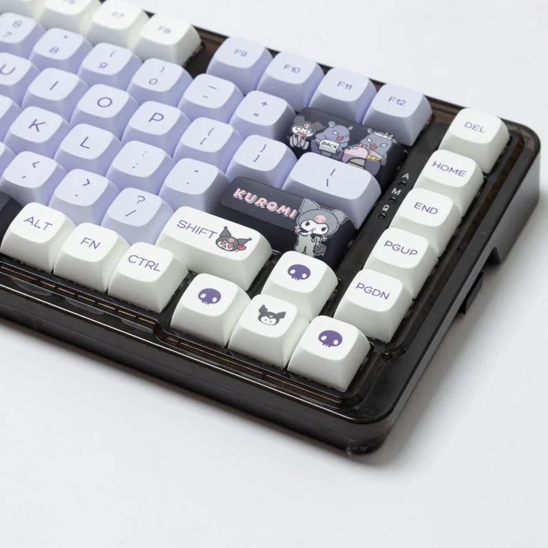Sanrio Anime Kawaii Kuromi Keycaps  Cartoon Style Mechanical Keyboard Key Caps Cute PBT Key Caps Keyboard Accessories