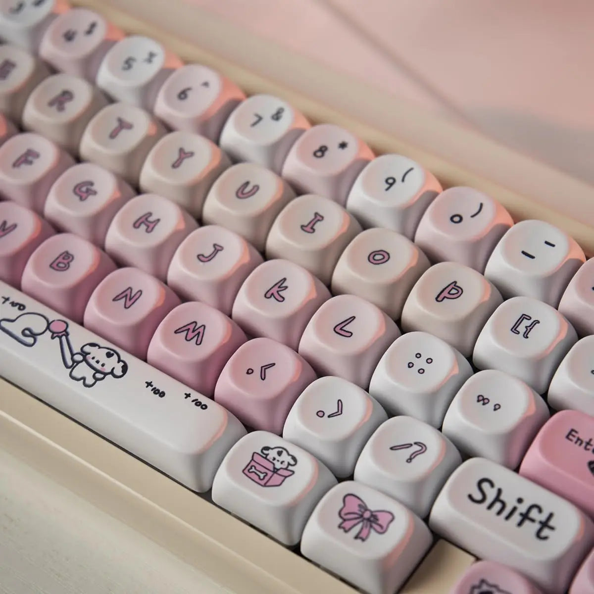 Cats and Puppies Keycaps MOA Profile Thermal Sublimation PBT Keycaps Personalized Cute Keycap For 64/104/108 Mechanical keyboard