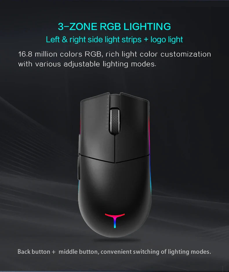 ThundeRobot ML901 Three-mode Mouse Gaming Wireless Bluetooth 2.4G Wired Ultra-lightweight Design PAW3395 Wireless Charging