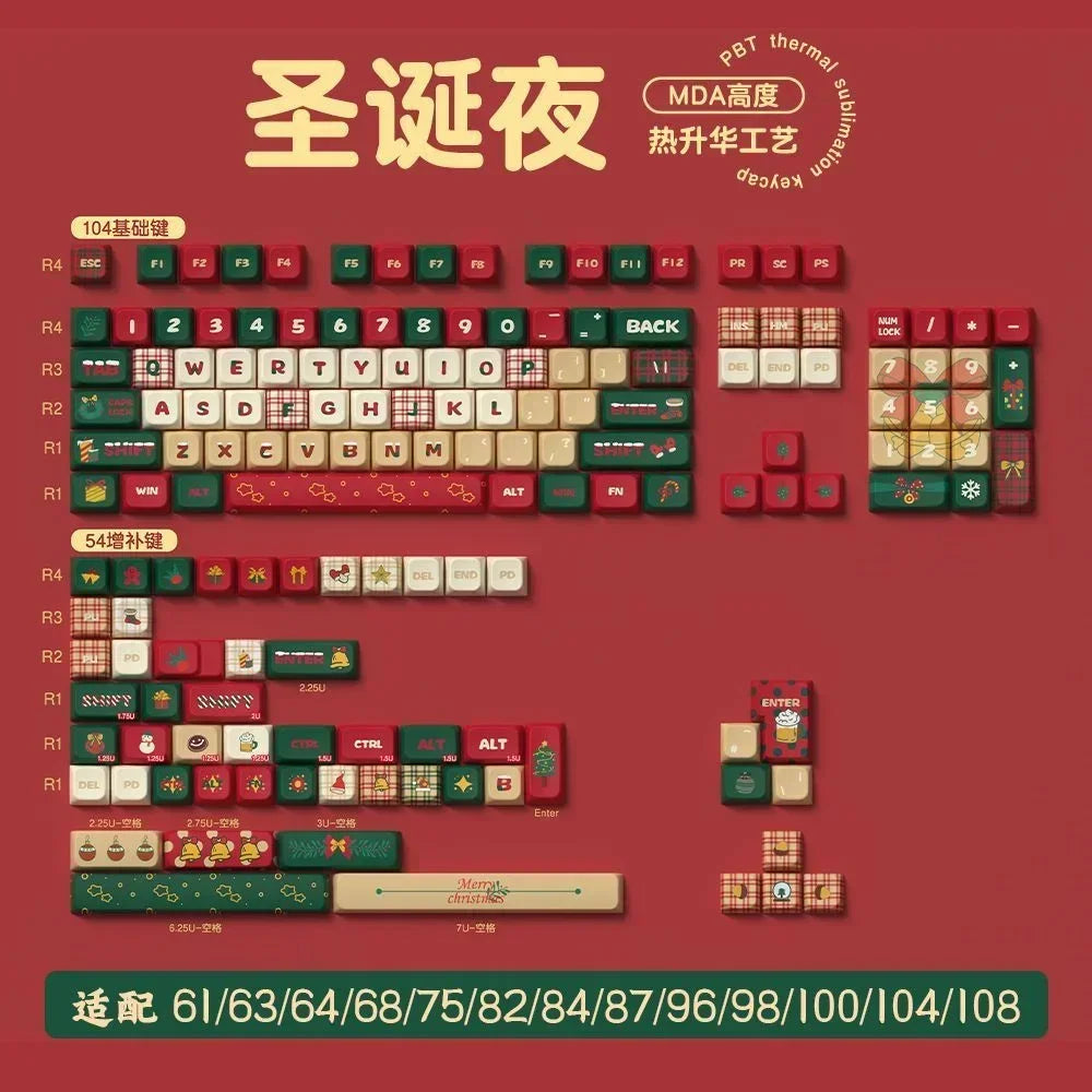 MDA Cartoon Personalized Keycap Set PBT Large Set Creative for MX Switch 60/84/90/104/108 Gaming Mechanical Keyboards
