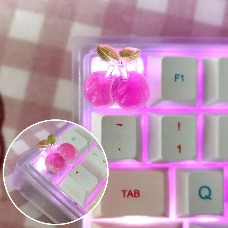 Diy Fruit Transparent Keycap for Cherry Axis Mechanical Keyboard Special Pink Strawberry Peach ESC Supplement OEM R4 Keycap