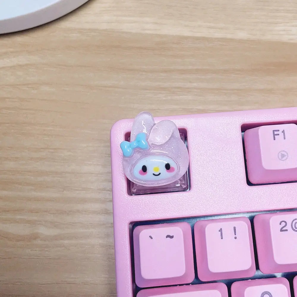 Sanrio Anime Cinnamon Roll DIY Keycap Cute Cartoon Melody Coolomey Translucent Cross Mechanical Keyboard ESC Base Keycap Gift