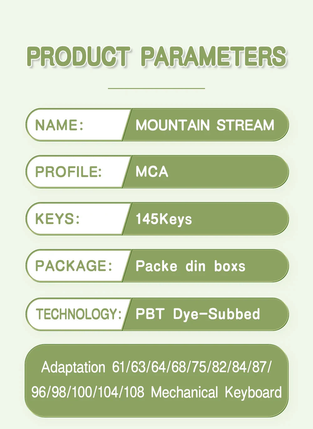 Jungle Theme Keycaps MCA Profile Personalized Cartoon Keycap For Mechanical Keyboard with 7U and ISO key cap