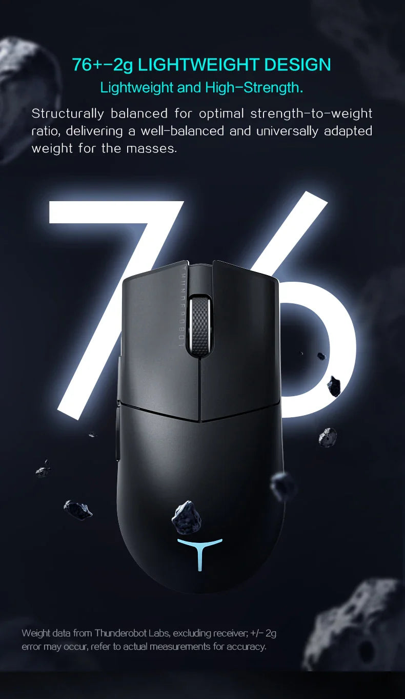 ThundeRobot ML901 Three-mode Mouse Gaming Wireless Bluetooth 2.4G Wired Ultra-lightweight Design PAW3395 Wireless Charging