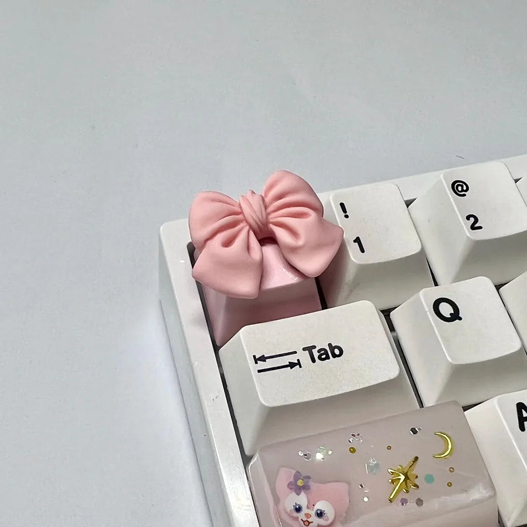 PBT Bow Cute Keycap for Cherry Cross Axis Mechanical Keyboard OEM Personalized Keycap R4 Additional 3D Keycap