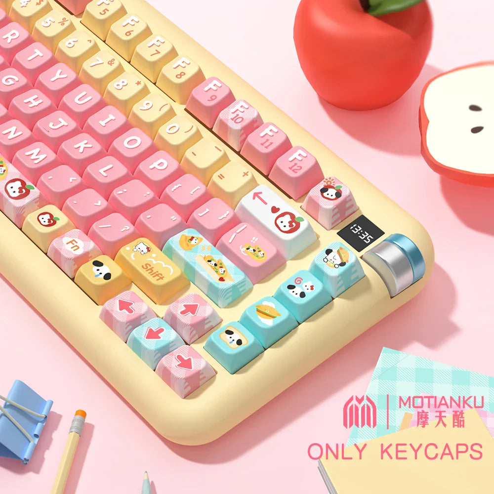 Original Theme Keycaps MDA Profile cute Anime PBT Keycap custom For Mechanical Keyboard with iso layout and 7U space bar