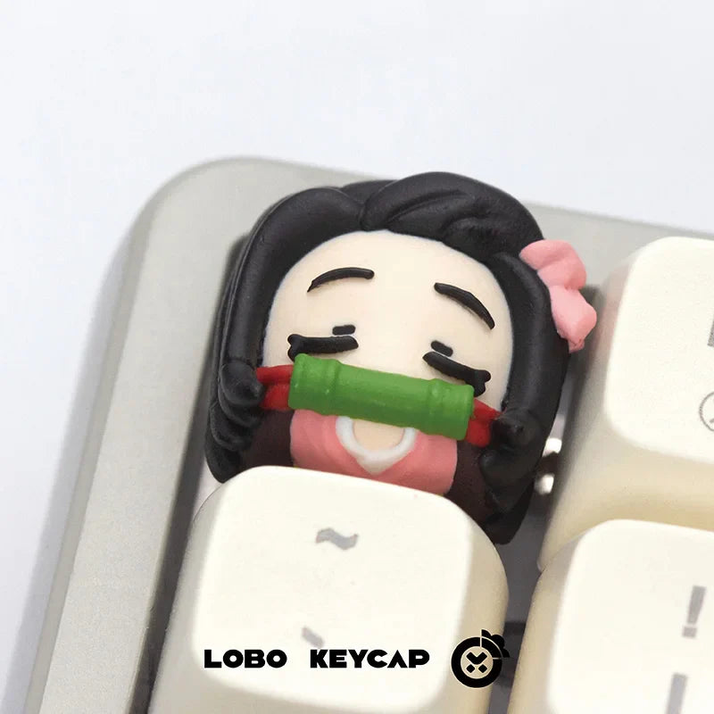 Demon Slayer Mechanical Keyboard Keycap Kamado Tanjirou Agatsuma Zenitsu Hashibira Inosuke Anime Resin Keycaps Custom Gifts