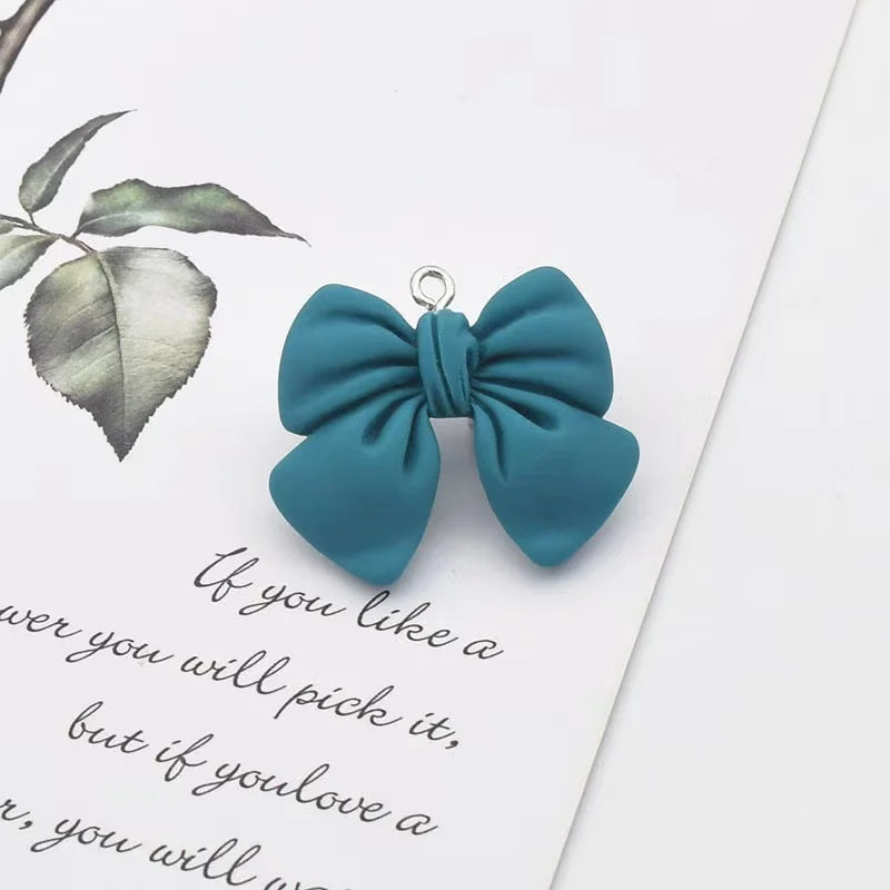 20*15MM Cute 3D Bow-knot Resin Charms DIY Craft Decoration Jewelry  Finding  For  Making Earring Accessory Handmade