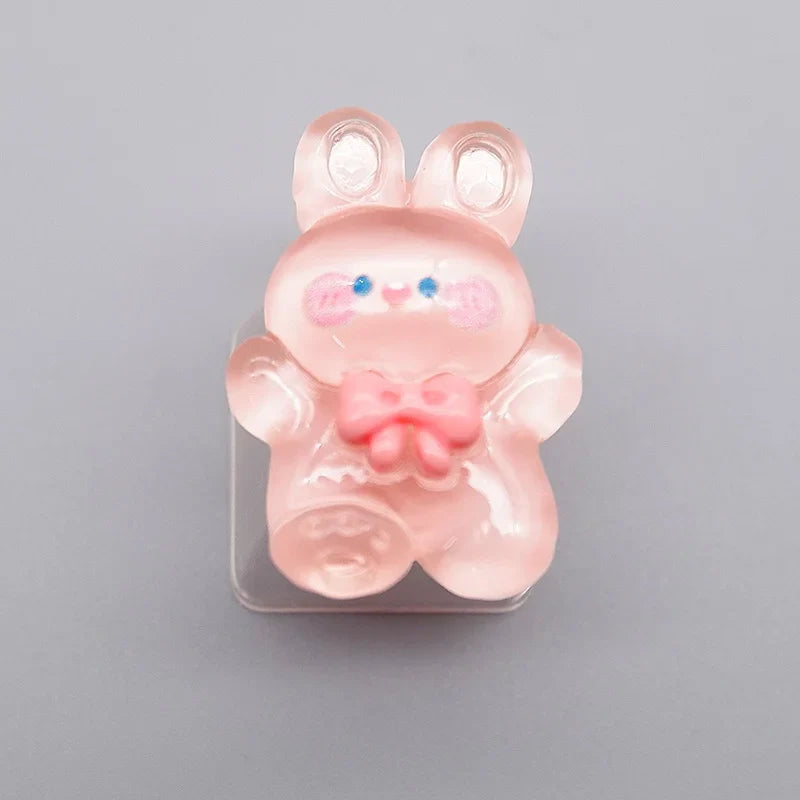 Long Eared Rabbit Personalized Keycap Mechanical Keyboard Special Transparent Cute Gift TabESC Supplementary Decoration Keycap