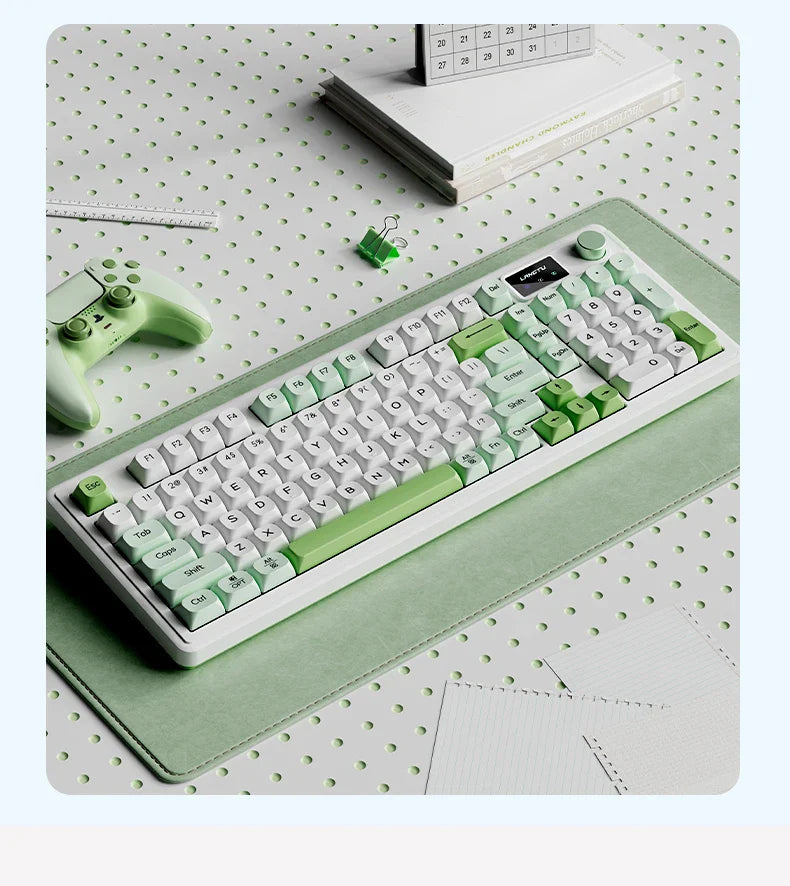 LANGTU L98 Membrane Keyboard Tri-mode Wireless Gasket Structure RGB Multifunctional Knob Customized Gaming Keyboard Pc Accessory
