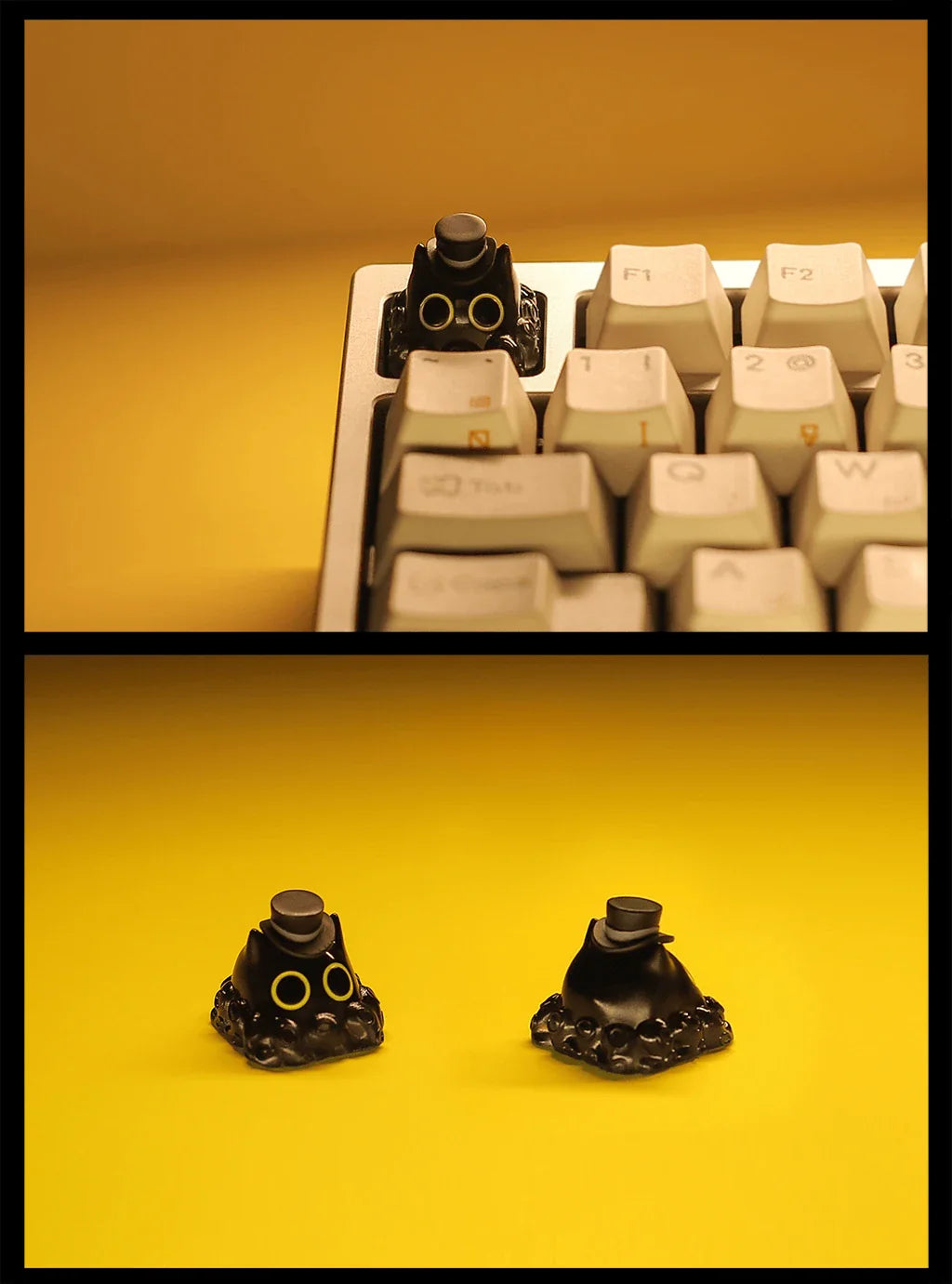 Cute Octopus Cat Artisan Keycap Custom Resin Point Keyboard Cap Cherry MX 1U Handmade Anime Key Cap for Mechanical Keyboard Gift