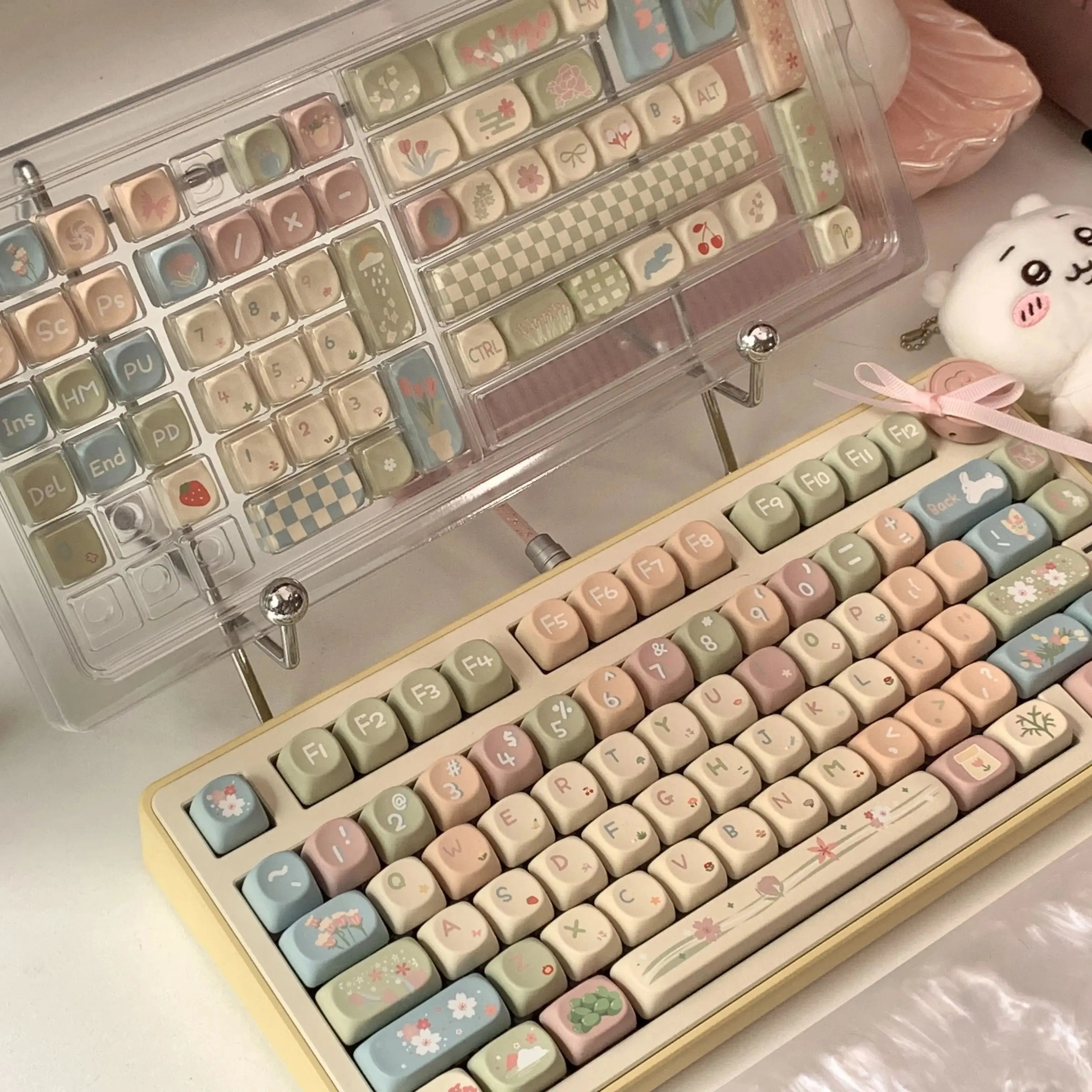 MOA Keycaps Cute Alice Keycaps Cute Keycaps 141 Keys PBT Sublimation Mechanical Keyboard Cap 2.25 U 2.75U
