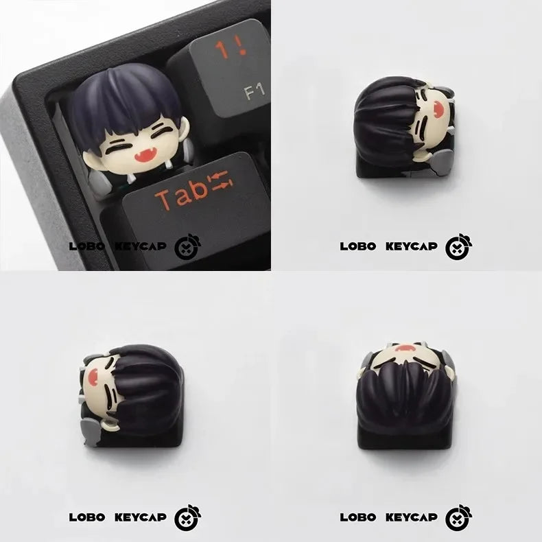 Kaiju No.8 Artisan Keycap Custom Ghost Anime 3d Keyboard Key Caps Esc Point Resin Key Caps Mechanical Keyboard Game Accessories