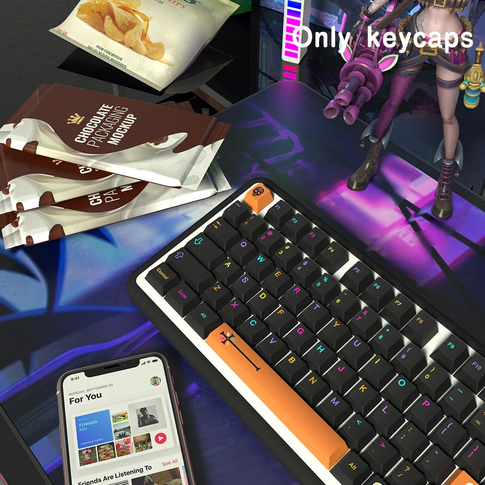 Underground World Keycaps Japanese/Korean/German/Spanish/French Keycap ISO layout Cherry Profile For GMK Mechanical Keyboard