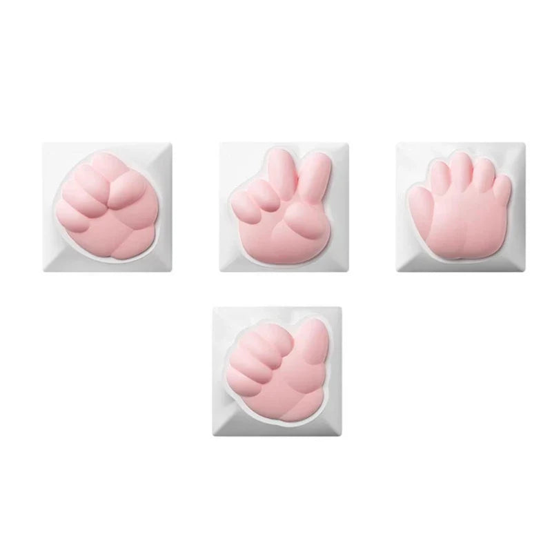 3D Soft Silicone Paw Keycap for Mechanical Keyboards and Colorful Keyboards Keycaps Supplies Sublimation Caps