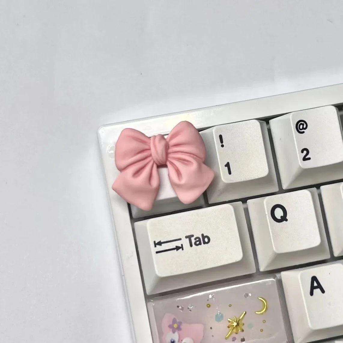 New Bowknot Cute Esc Keycap Oem Kawaii Pink White Keycaps Girl Woman for Profile Cherry Mx Switch Mechanical Keyboard