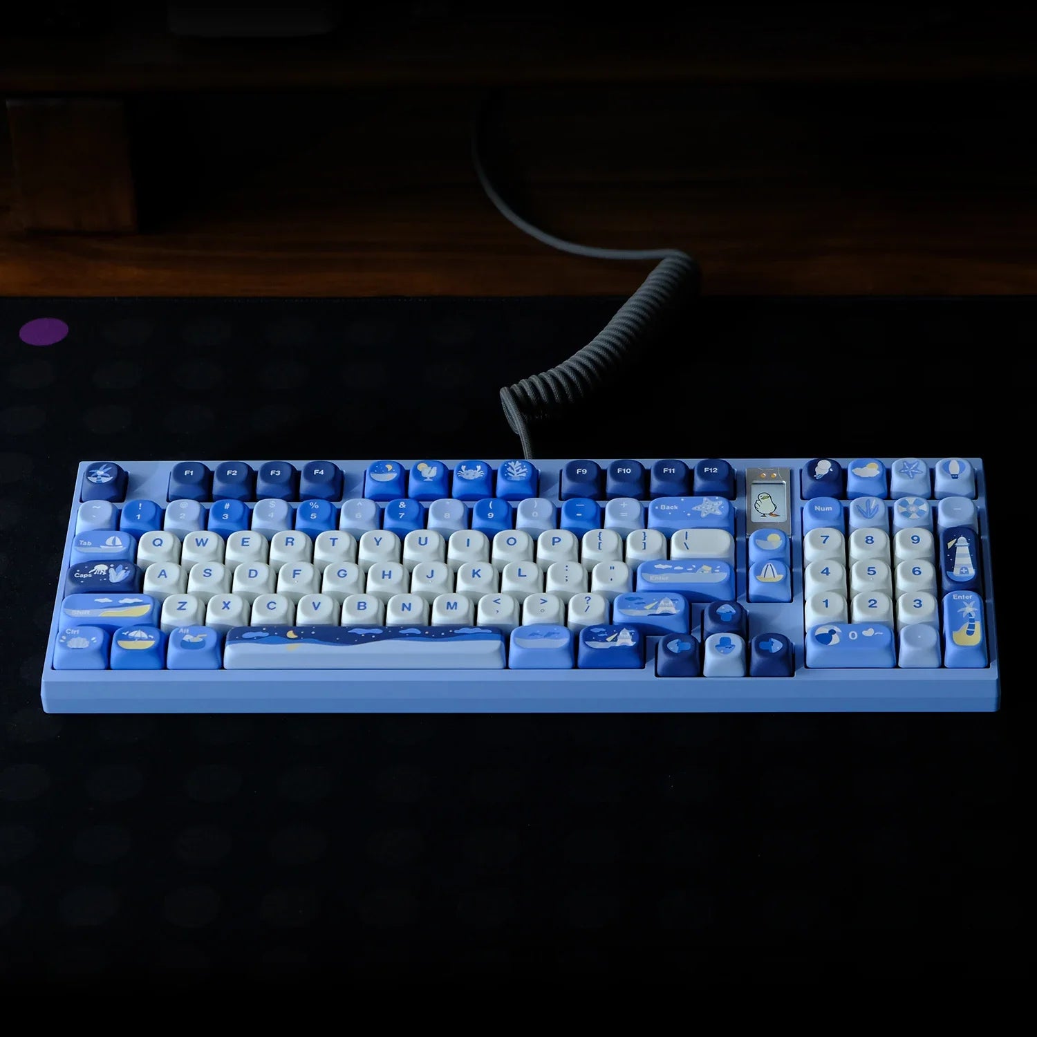 Watch the Sea Theme Keycaps MOA Profile Keycap PBT Dye Sublimation Keycap For MX Mechanical Keyboard 61/67/68/75/87/980
