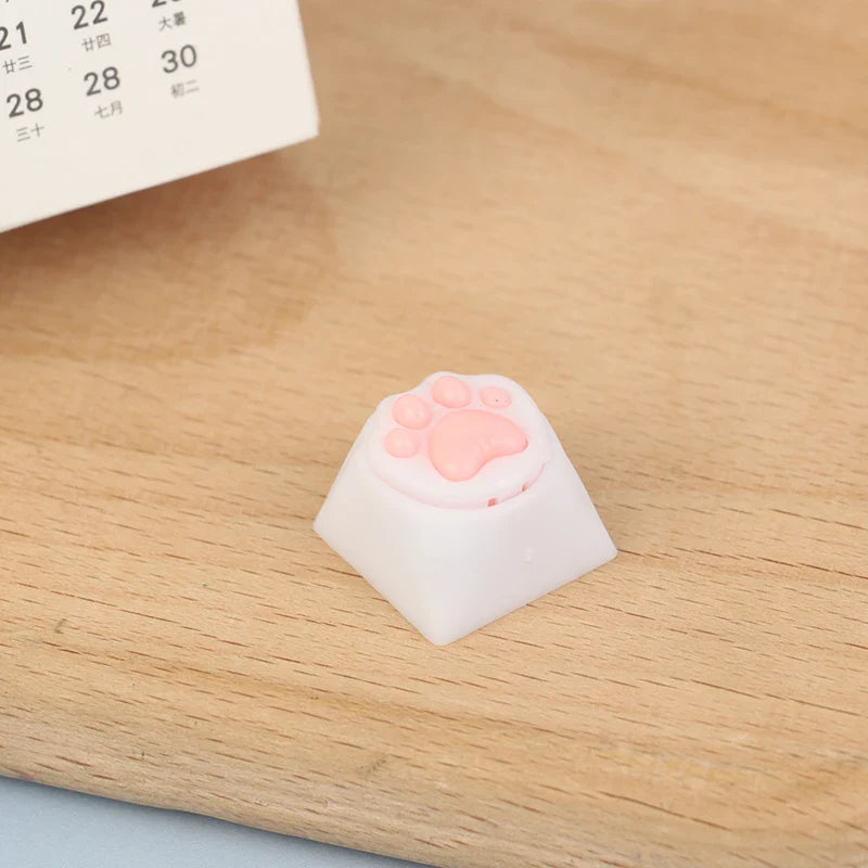 Cute Cat Paw Keycaps For Mechanical Keyboard For Cherry MX Switch DIY Custom Key Cap Soft Silicone Keycup Artisan Pink Color