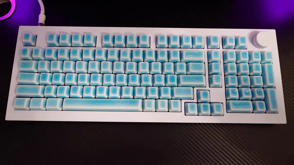Ceramic Keycaps Smooth Glaze Translucent Mechanical Keyboard Keycaps for Arrow Keys Four Pcs Without Engraving Solid Color Cap