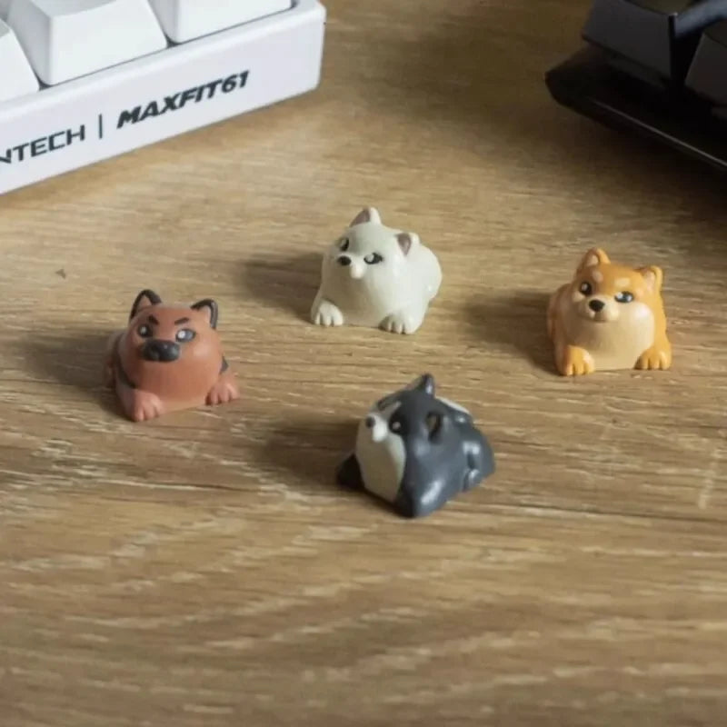 ECHOME Artisan Keycaps Shiba Dog Custom Animal Cute Keycap Resin Keyboard Cap Cartoon Pet KeyCap Mechanical Keyboard Accessories